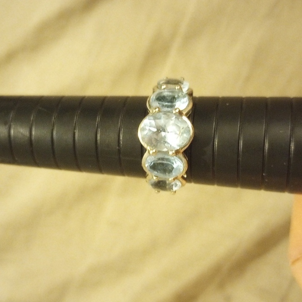 Light Blue Crystal Five-Stone Ring - Women Jewelry